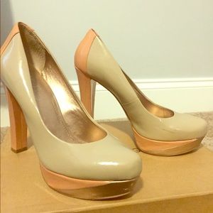 BCBG Paris Nude Color Block Pumps. 7.5